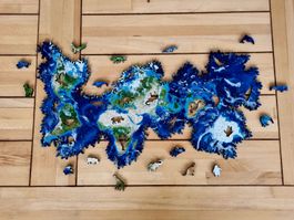 Holzpuzzle Earth Weltkarte