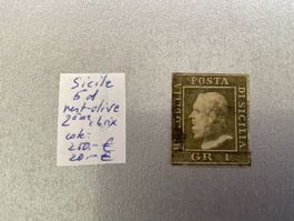 Briefmarke Sizilien 1 Grano olivbraun