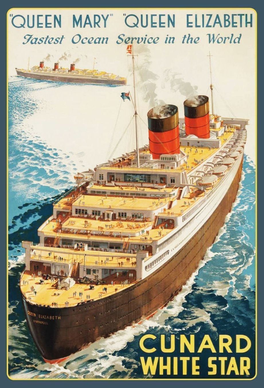 Insegne: Blechschild-CUNARD WHITE STAR-QUEEN MARY – Nuovo e nell'imballaggio originale da Rupperswil venduto da big-one-sale