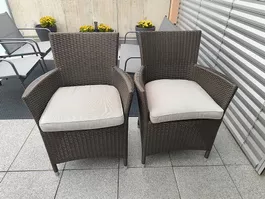 2x Mazuvo Gartensessel Rattan braun