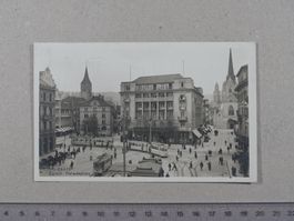Zürich, Paradeplatz, Tram, belebt, 1920