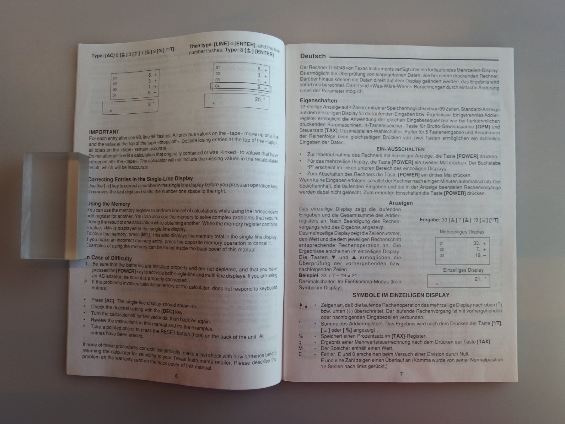 Texas Instruments Calcolatrici tascabili: Texas Instruments TI-5048 Paper-Free Taschenrechner – Usato da Gwatt (Thun) venduto da Nocturnal_99 8