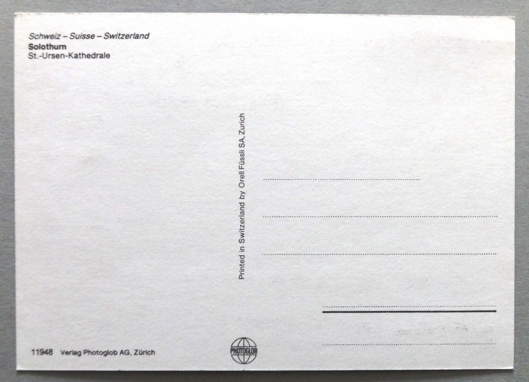 Cartes postales: Solothurn, St. Ursen-Kathedrale – D'occasion à Fétigny par Billy2miny 1