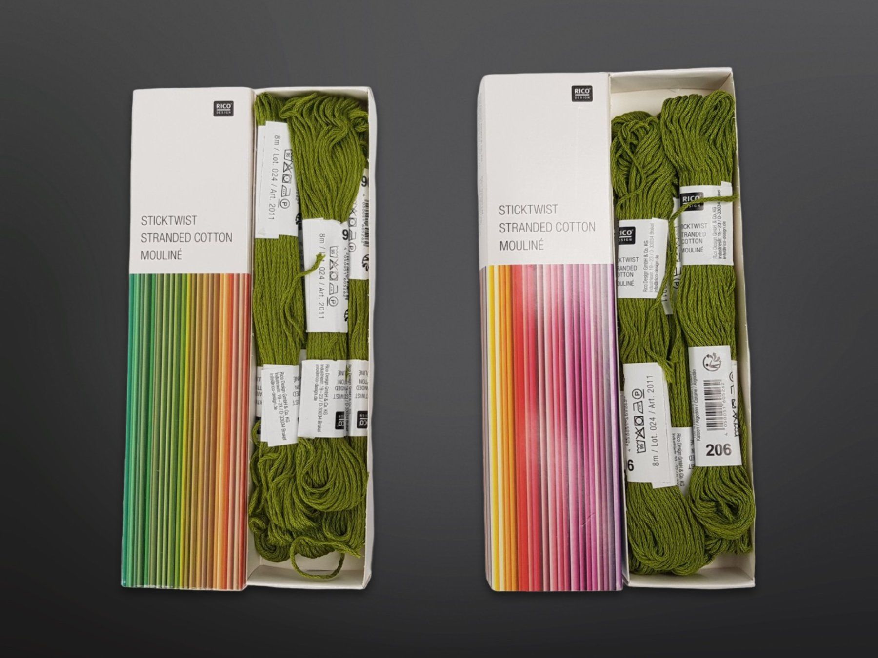 Cordicelle & Fili: RICO DESIGN grünes Stickgarn 2 Stück – Nuovo (secondo la descrizione) da Suhr venduto da Restwert_Suhr 1