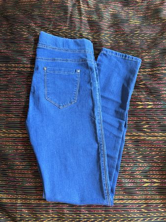 Blue stretch denim jeggings