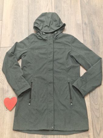 Damen Softshelljacke grau mit Kapuze Gr 42 (klein) wie neu!
