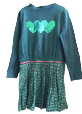 Gr. 116 6ans DU PAREIL hübsches Kleid petrol Pailletten