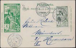 1900 UPU PK 5c. BERN Rasierklingen-o Zusatzfrank. 77C ab 1.-