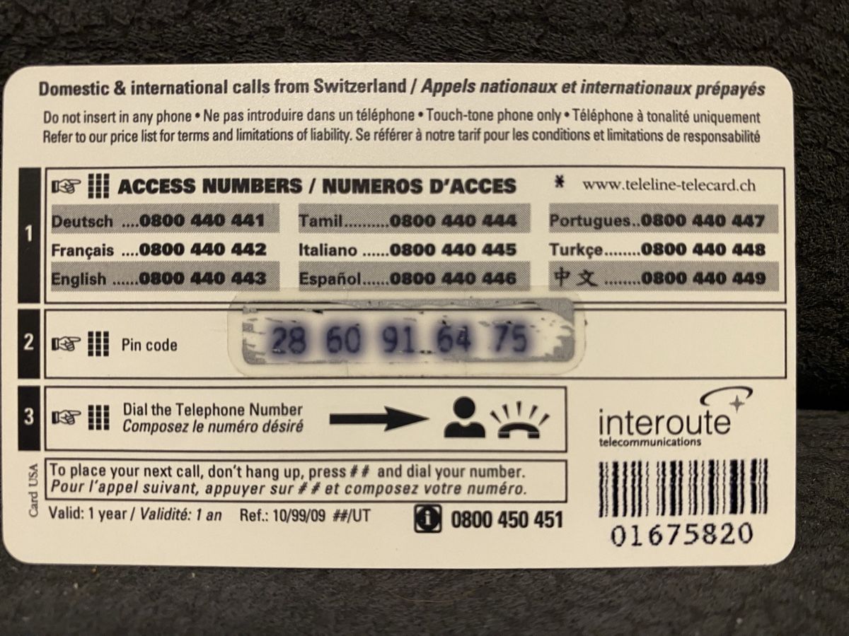 Cartes de téléphone: Teleline – D'occasion à Lausanne par babacard10 1