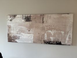 Grosses Leinwandbild, Beige/Weiss, Top Zustand!
