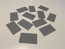 LEGO - 12 - GRAUE - PLÄTTLI - 10 X 6 - NOPPEN