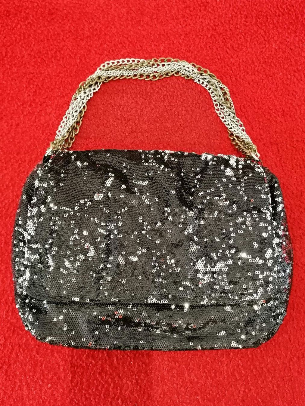Borse da donna: Handtasche Glitter schwarz-silber – Nuovo (secondo la descrizione) da Muri AG venduto da goodmood17 4