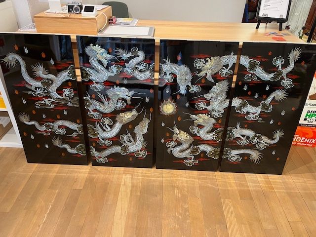 Dipinti: 4er Set Perlmutt Wandbild Drachen Asien Deko Gemälde – Usato da Winterthur venduto da projectcleanup 5