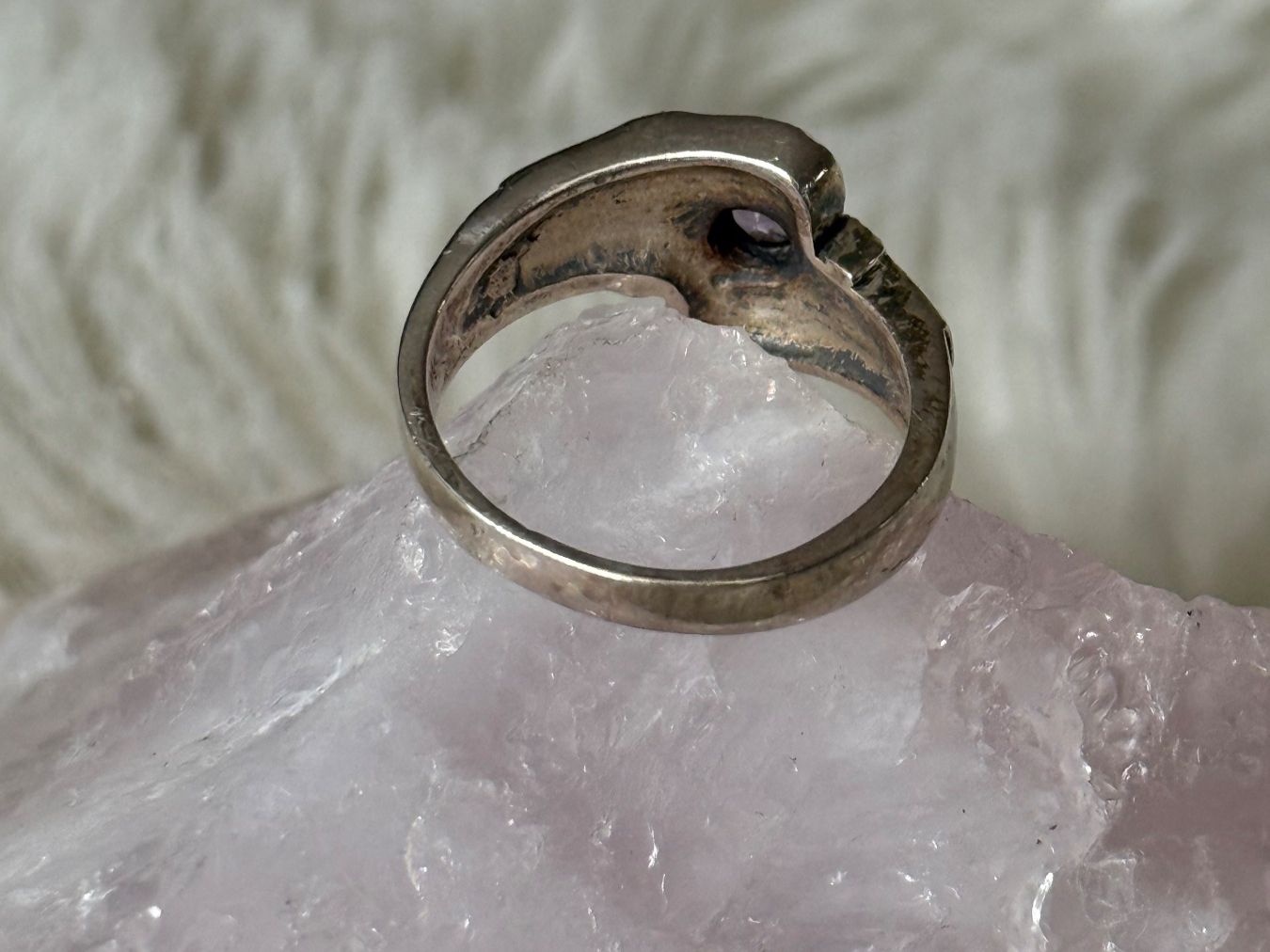 Anelli: Vintage Silberring 925 mit lila Stein – Usato da Istighofen venduto da Ringparadies 2