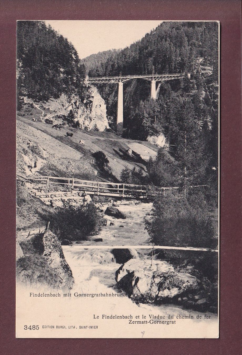 Cartes postales: FINDELENBACH mit Gornergratbahnbrücke – D'occasion à Pully par nicecards