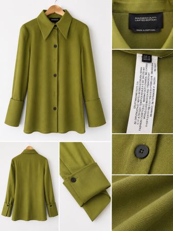 Massimo Dutti Limited Edition Bluse, Olivgrün, Grösse M