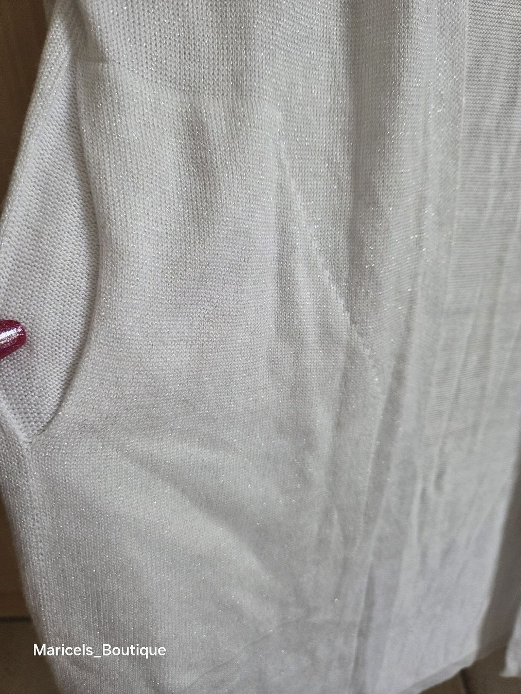 Bolero: Cardigan white short sleeves size S to M with glitter  – Usato da Winterthur venduto da Maricels_Boutique 3