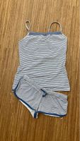 Pyjama Set Gr S gestreift Oberteil und Shorts