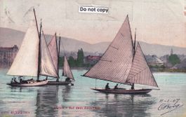 Zürich  ZH  -  Segelboote auf dem Zürichsee     um 1907