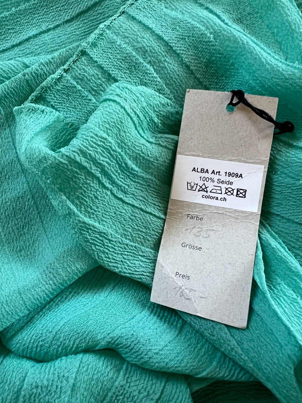 Colora Foulard & Sciarpe: Colora Schal, 100% Seide, Mintgrün, NEU – Nuovo e nell'imballaggio originale da Worb venduto da farben20zauber 1