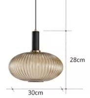 Lampe suspendue en pierre de verre coloré de style  rétro