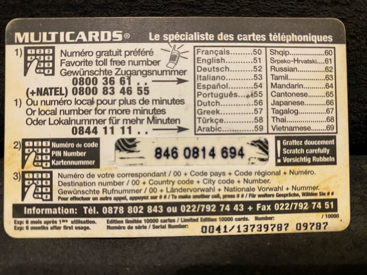 Schede telefoniche: Carte – Usato da Lausanne venduto da babacard10 1