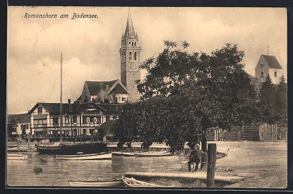 Cartoline postali: Romanshorn am Bodensee, Blick auf den Ha – Usato da Berlin venduto da bartko-reher