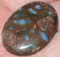 Cabochon - L-6744 – Roter Quesera Calcit ca. 33x24mm
