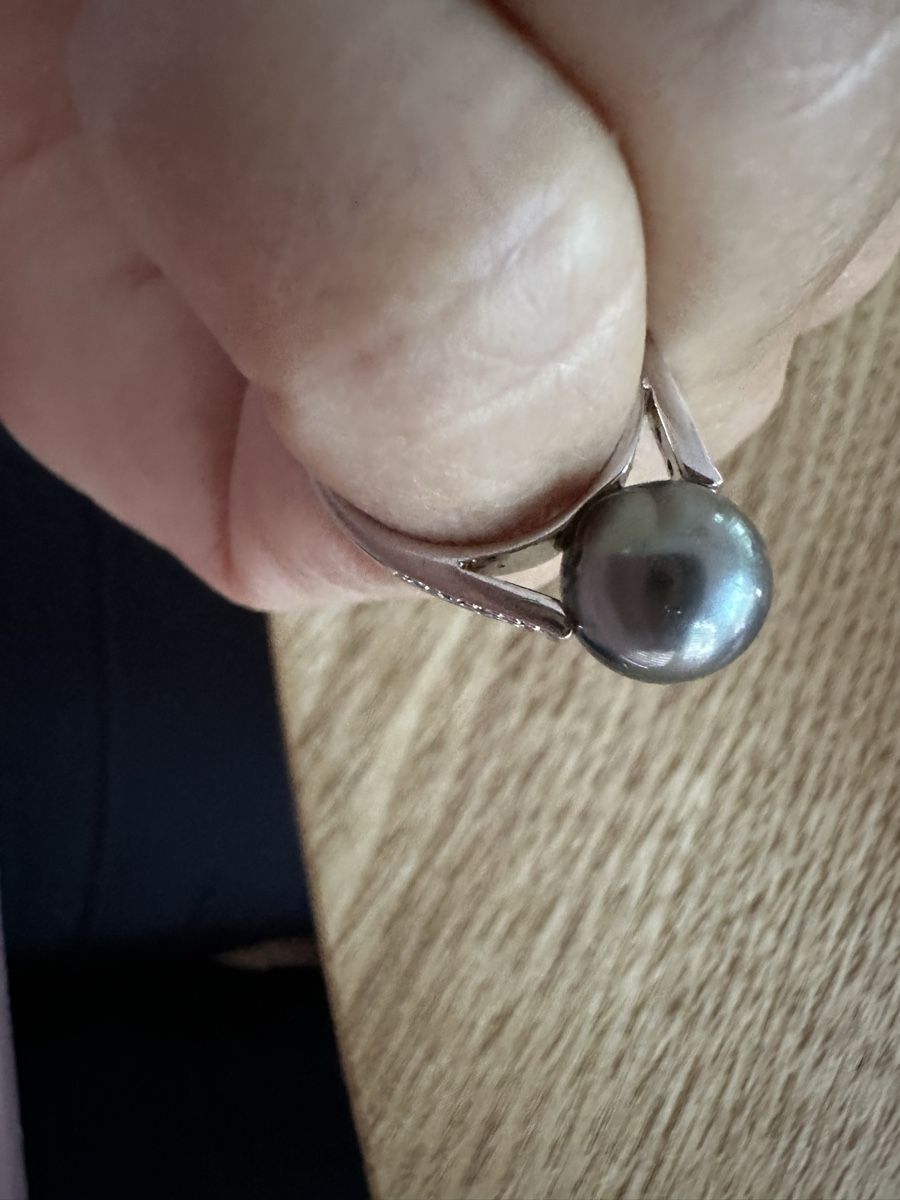 Anelli: Silberring mit Perle und Diamantensplitter – Usato da Herbriggen venduto da Sehrazade 3