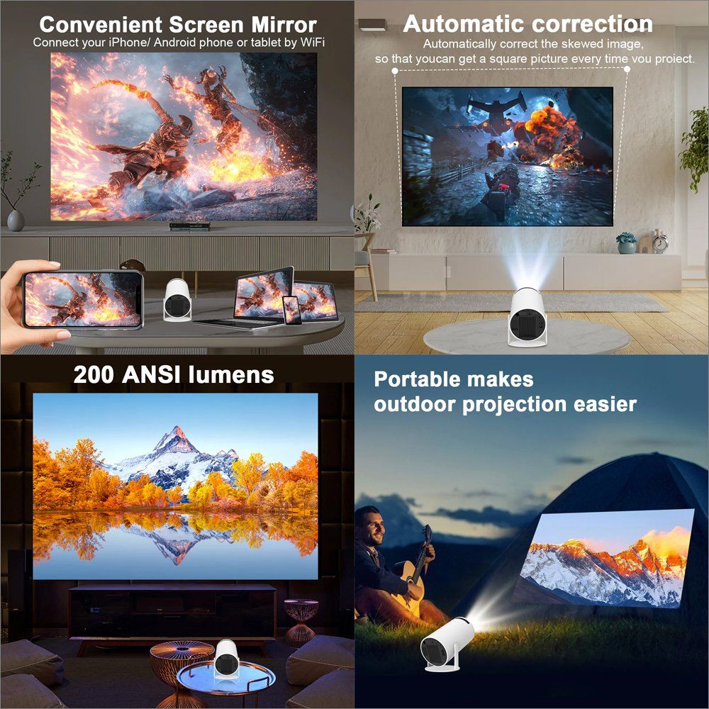 Proiettori: Beamer Projektor 4K 200 Ansi Heimkino iPhone Android – Nuovo e nell'imballaggio originale da Chiasso venduto da online.shop 1