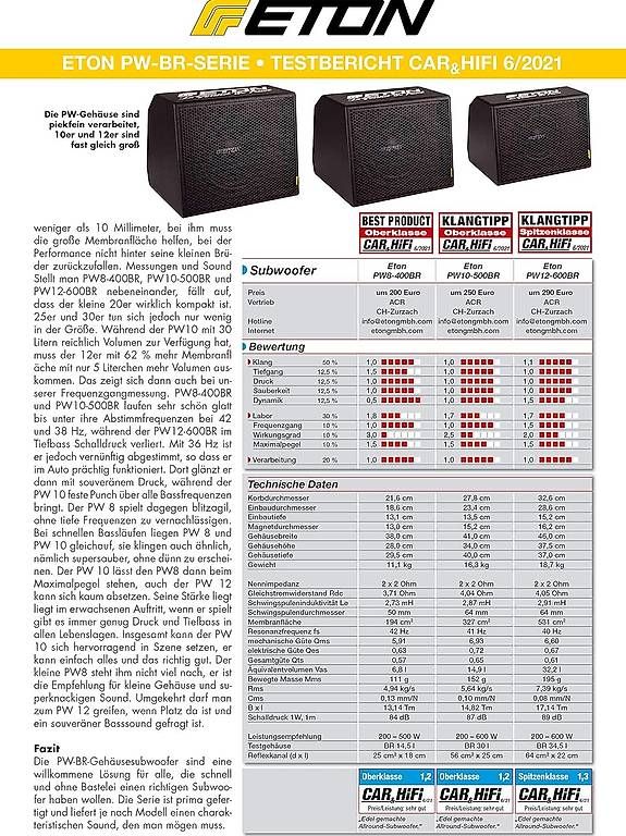 Casse acustiche: Eton PW8-400 BR Subwoofer – Nuovo (secondo la descrizione) da Hellbühl venduto da Retalh 3