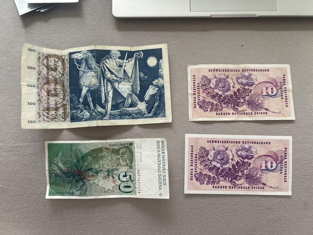 Alte Schweizer Banknoten (Gebraucht) in Hüntwangen für CHF 10 – mit ...