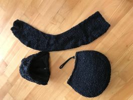 Mütze, Schal, Handwärmer (Muff)