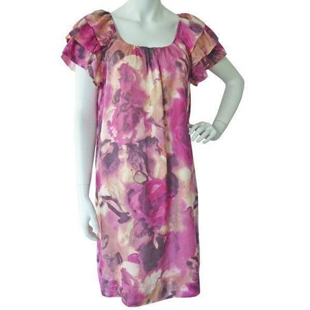 Kleid M/L Seide magenta Farbverlauf Feldpausch VINTAGE 1990s