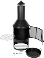 Gartengrill Grill 45x134cm Feuerstelle mit Schornstein
