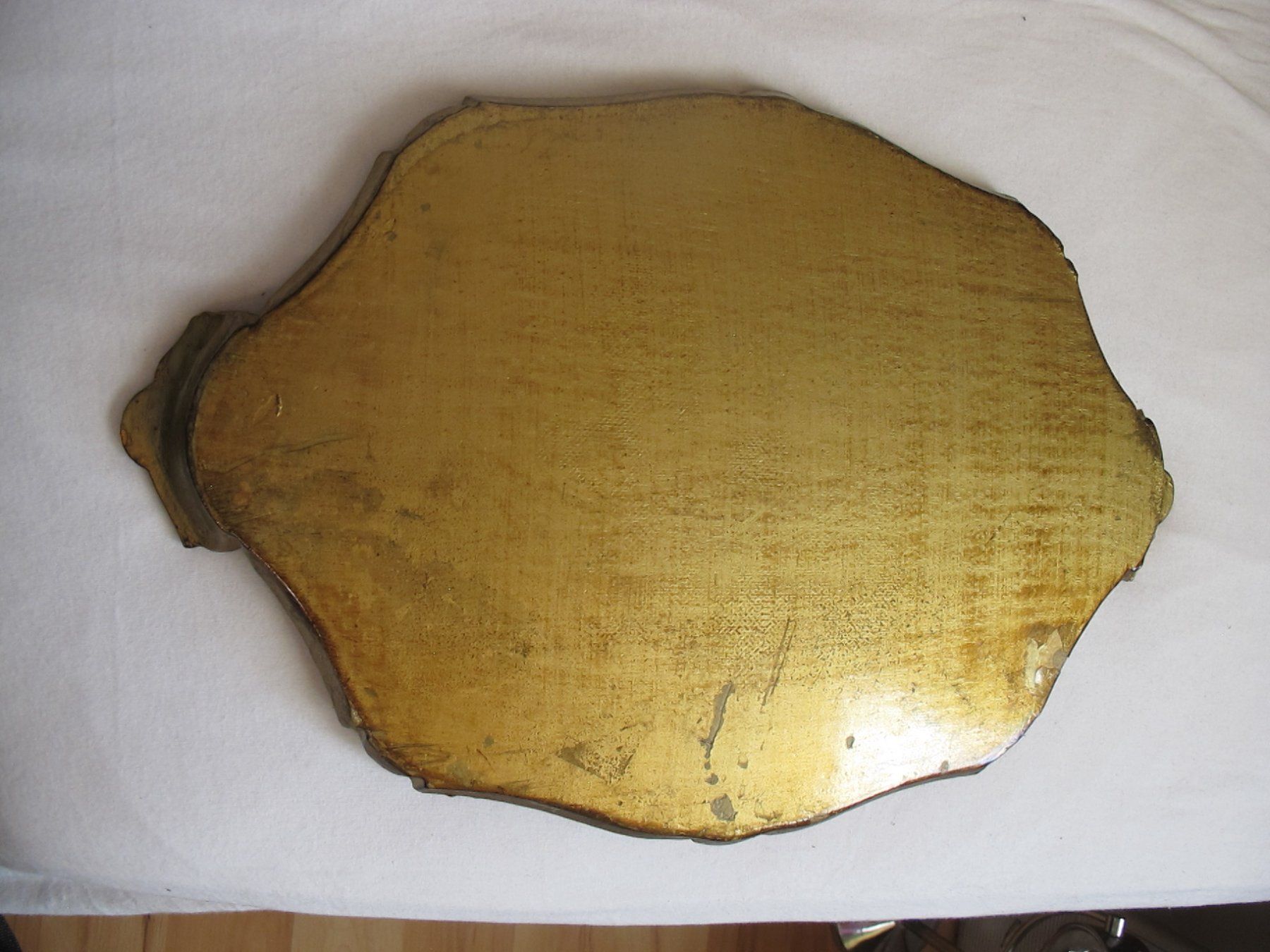 Servierplatten: Antikes Holztablett, Gold verziert, Vintage – Gebraucht aus Löhningen von Chimae67 8