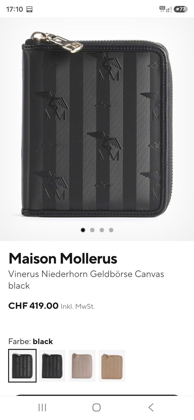 Maison Mollerus Portemonnaie: MOLLERUS-Geldbörse Gold – Gebraucht aus Wilen b. Wil von I_R