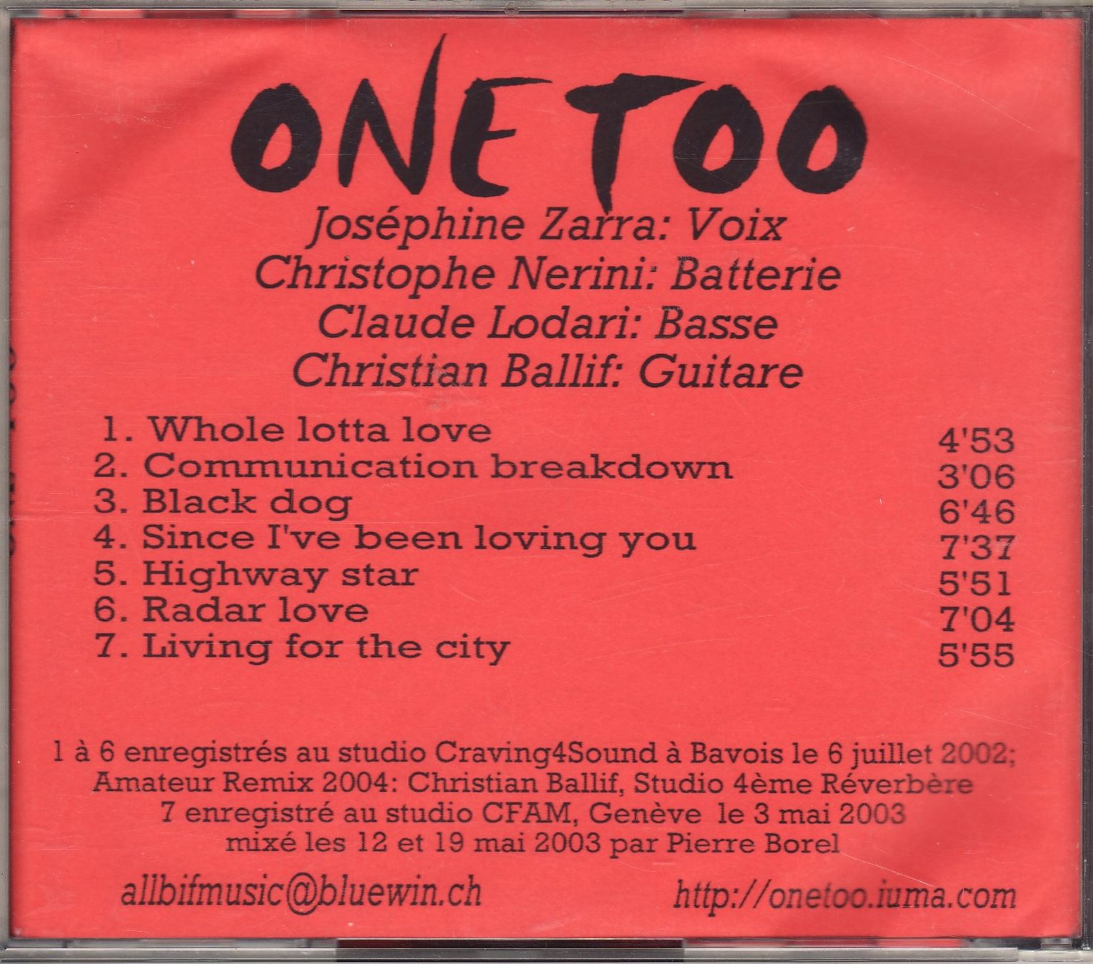 CD: One Too  One Too – Nuovo (secondo la descrizione) da Boussens venduto da catfood01 1