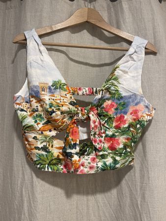 Crop Top mit Print Zara Grösse M Versand + 2.50