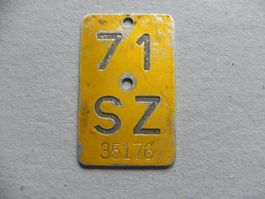Mofa Nummer Töffli Puch Sachs SZ 71 Schwyz 1971 Geschenk