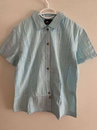 McKinley Wanderbluse hellblau gestreift Grösse 40