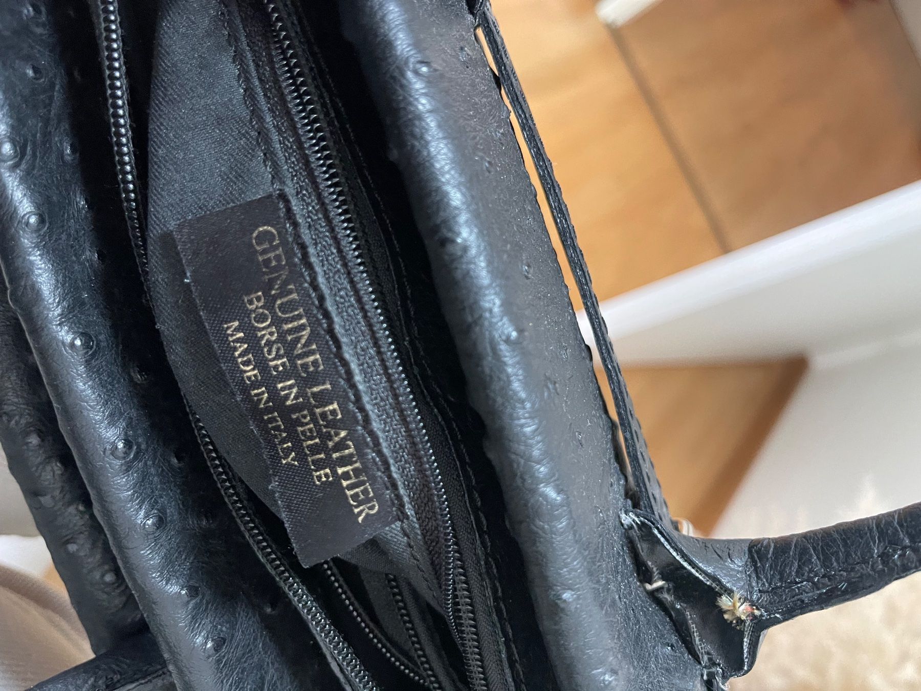Borse da donna: Elegante Handtasche aus echtem Straussenleder, Schwarz – Usato da Wetzikon ZH venduto da man_7mn7 6