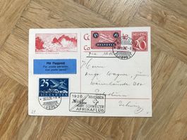 1926. Schweizer Afrikaflug nach Winterthur. Mit Abart!