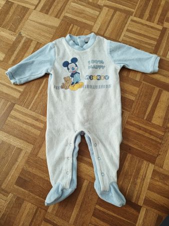 Baby Süsser Disney Mickey Strampler Gr 68 Pyjama mit Fuss