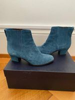 Bottines boots en daim Sergio Rossi bleu canard T35.5