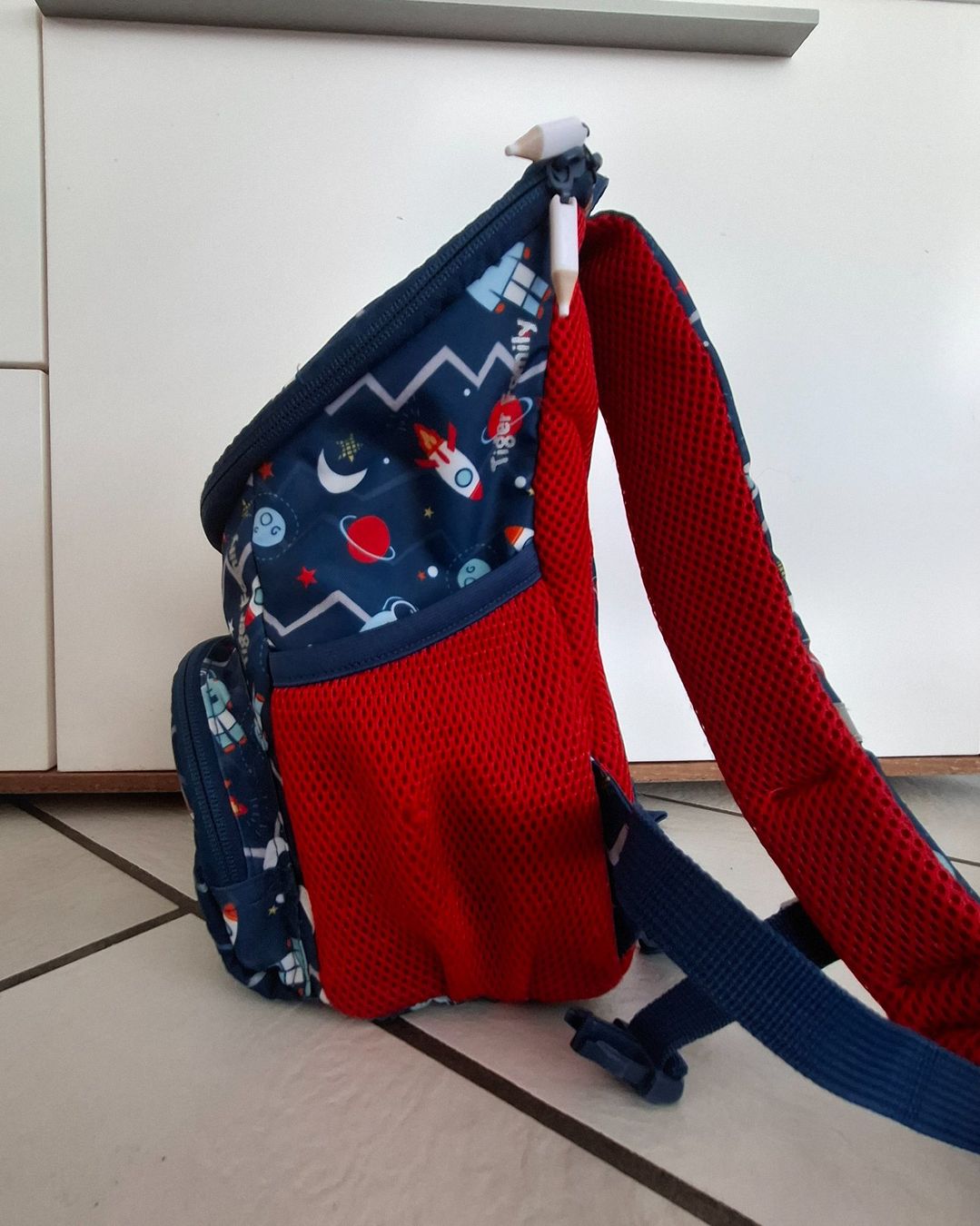 Borse & Zaini: Kinder Rucksack, blau/rot, " Astronauten" – Usato da Sisseln AG venduto da Tropea4334 2
