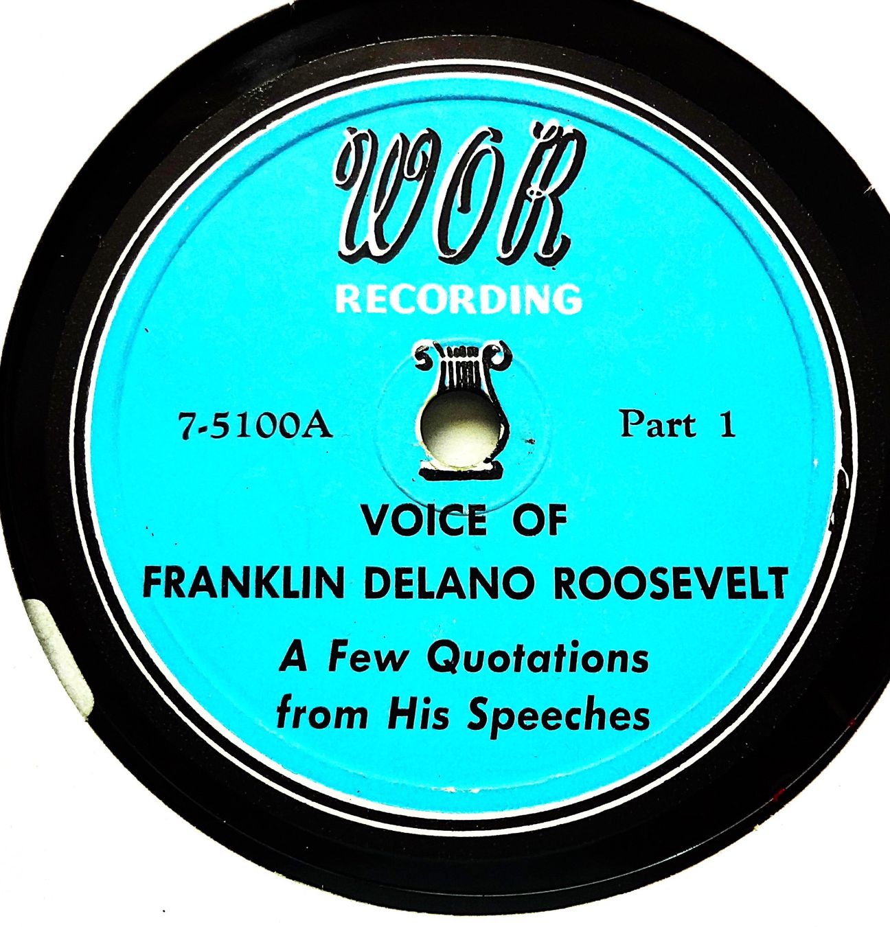 Schallplatten: Franklin D. Roosevelt, historische Schellackplatte – Gebraucht aus Hemishofen von Phonomandy