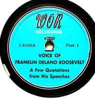 Franklin D. Roosevelt, historische Schellackplatte