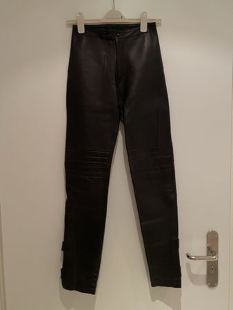 GUCCI Lederhose Vintage Damen Schwarz IT 38