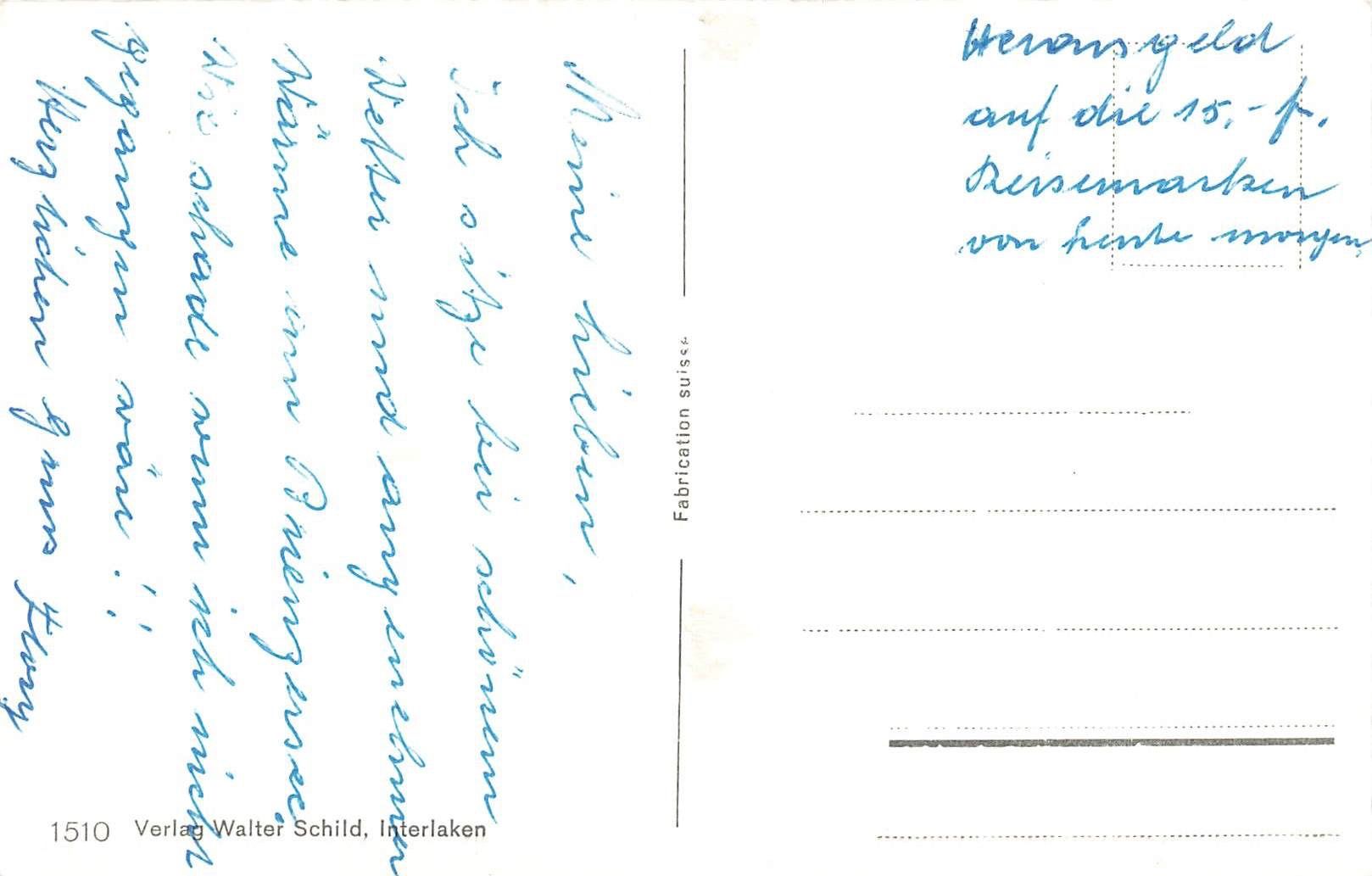 Cartoline postali: Brienz (BE) – Usato da Biasca venduto da Blenio71 1